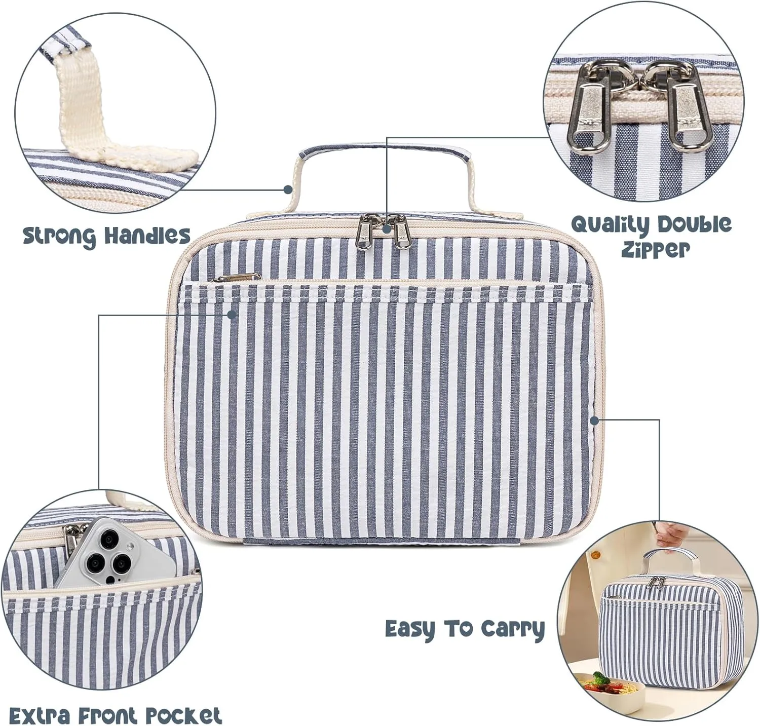 Bluboon Kids Girls Lunch Bag Insulated Lunch Box for school Corduroy Lunch Cooler Organizer School Kids Lunch Tote