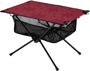 Bolaz Outdoor Folding Portable Picnic Camping Table-Red Snowflower,Storage Mesh for Camping Gear Accessories, Hiking, Mountaineering, Outdoor Travel