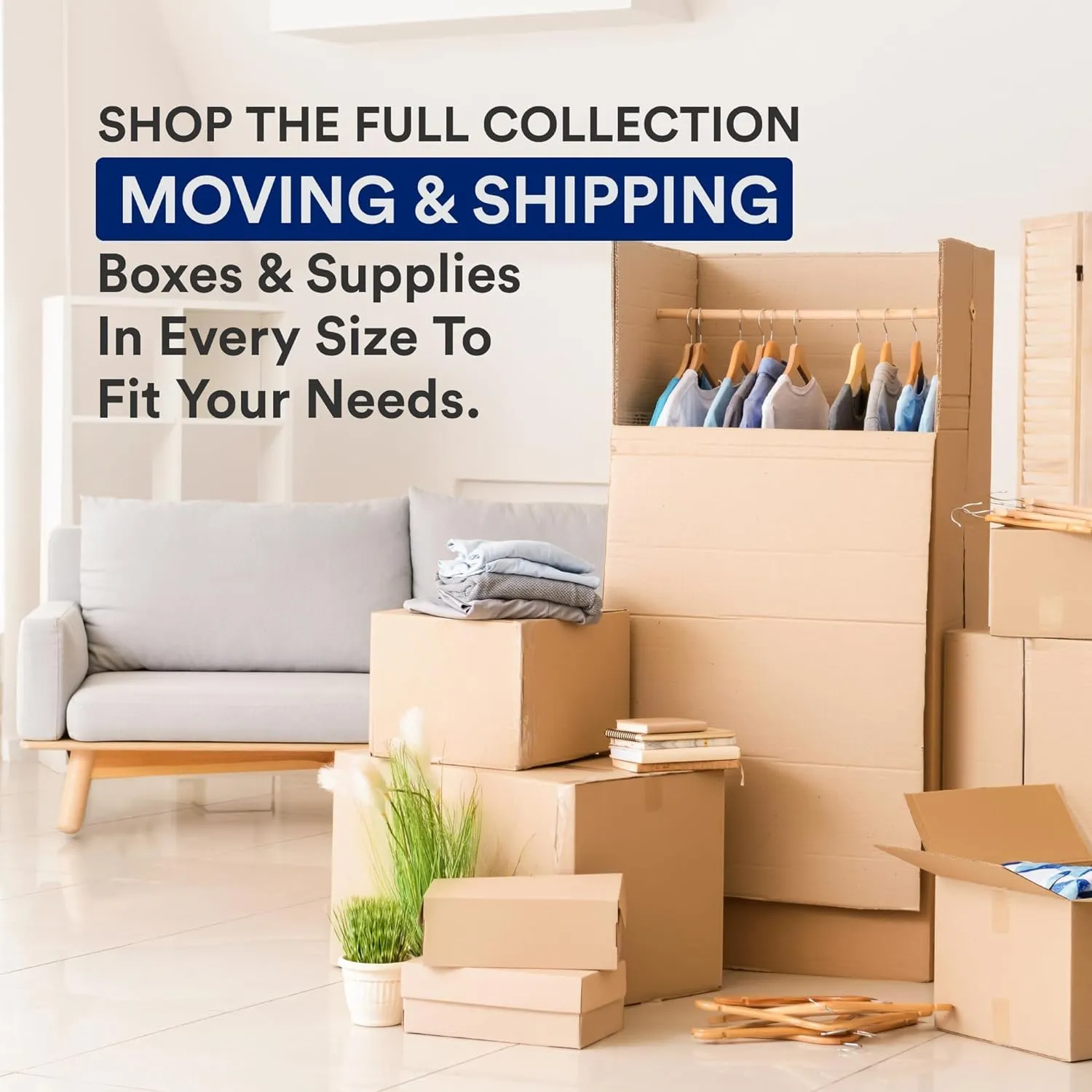 BOX USA Moving Boxes Large 20"L x 20"W x 15"H, 12-Pack | Corrugated Cardboard Box for Packing, Shipping and Storage