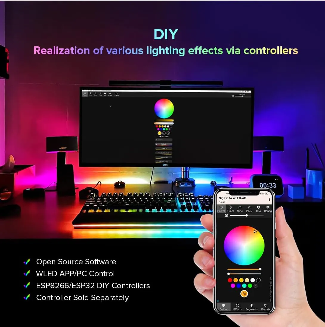 BTF-LIGHTING USB 5V Romance Eiffel Tower Built-in Color Changing Night Light 9.8inch 48 LED WS2812B RGB Mini Night Light Desk Table Lamp Birthday Gift Dream Color