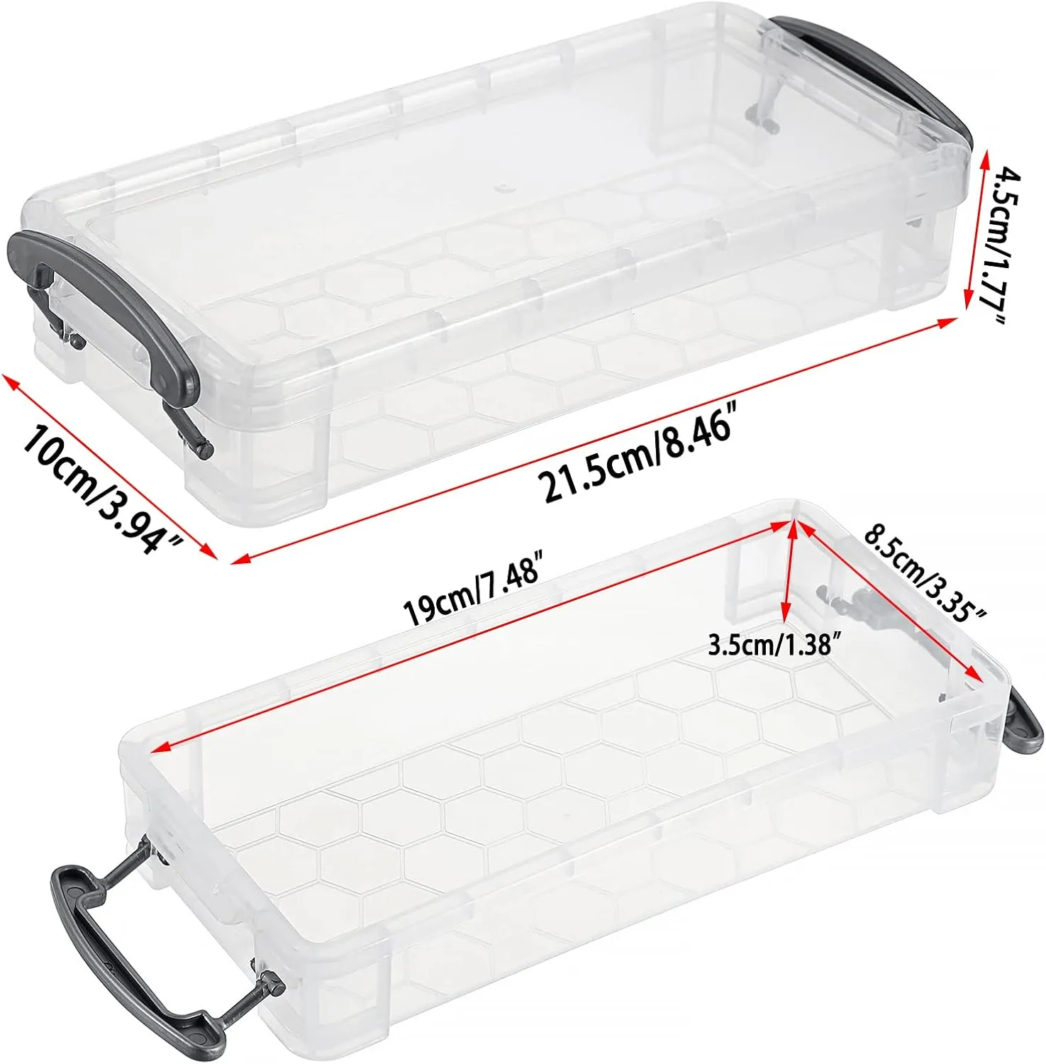 BTSKY Large Capacity Pencil Box, Office Supplies Storage Organizer Box, Brush Painting Pencils Storage Box Watercolor Pen Container Drawing Tools(6 Pack Clear)
