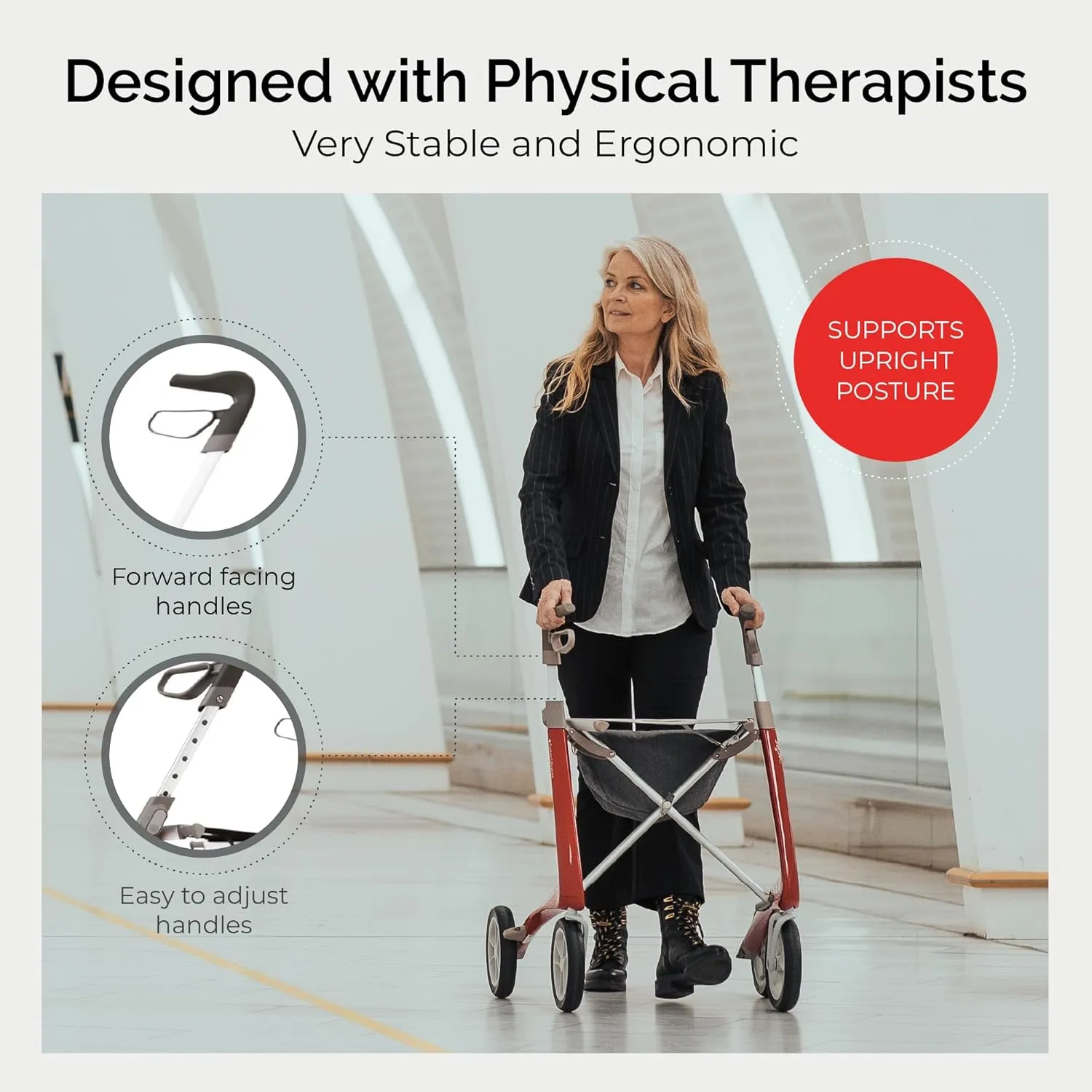 byACRE Carbon Ultralight Rollator - World's Lightest Carbon Rollator - Only 10.6 lbs/for Indoor and Outdoor Use/Foldable and Easy to Travel with (British Racing Green, Wide Track)