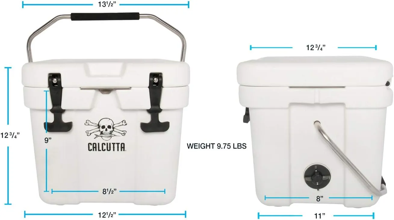 Calcutta Hard Cooler | Insulated Outdoor Ice Chest Keeps Ice for 5 Days | Portable Cooler for Fishing, Boating and Camping | Travel Drink Cooler with a Drain Plug | 11 Liter