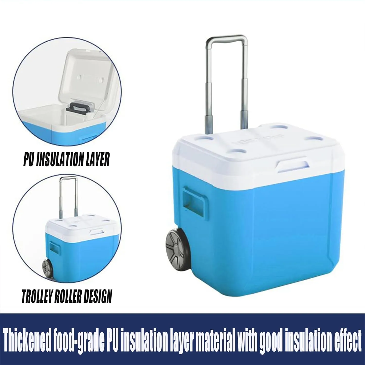 Car Camping Coolers for Aston Martin DB12/DBS/DBX/Valhalla/Valiant/Valkyrie/Valour, Leak Proof Cooler, Portable Lightweight Ice Chest Box, Compartments Waterproof Insulated Bag,A-Blue