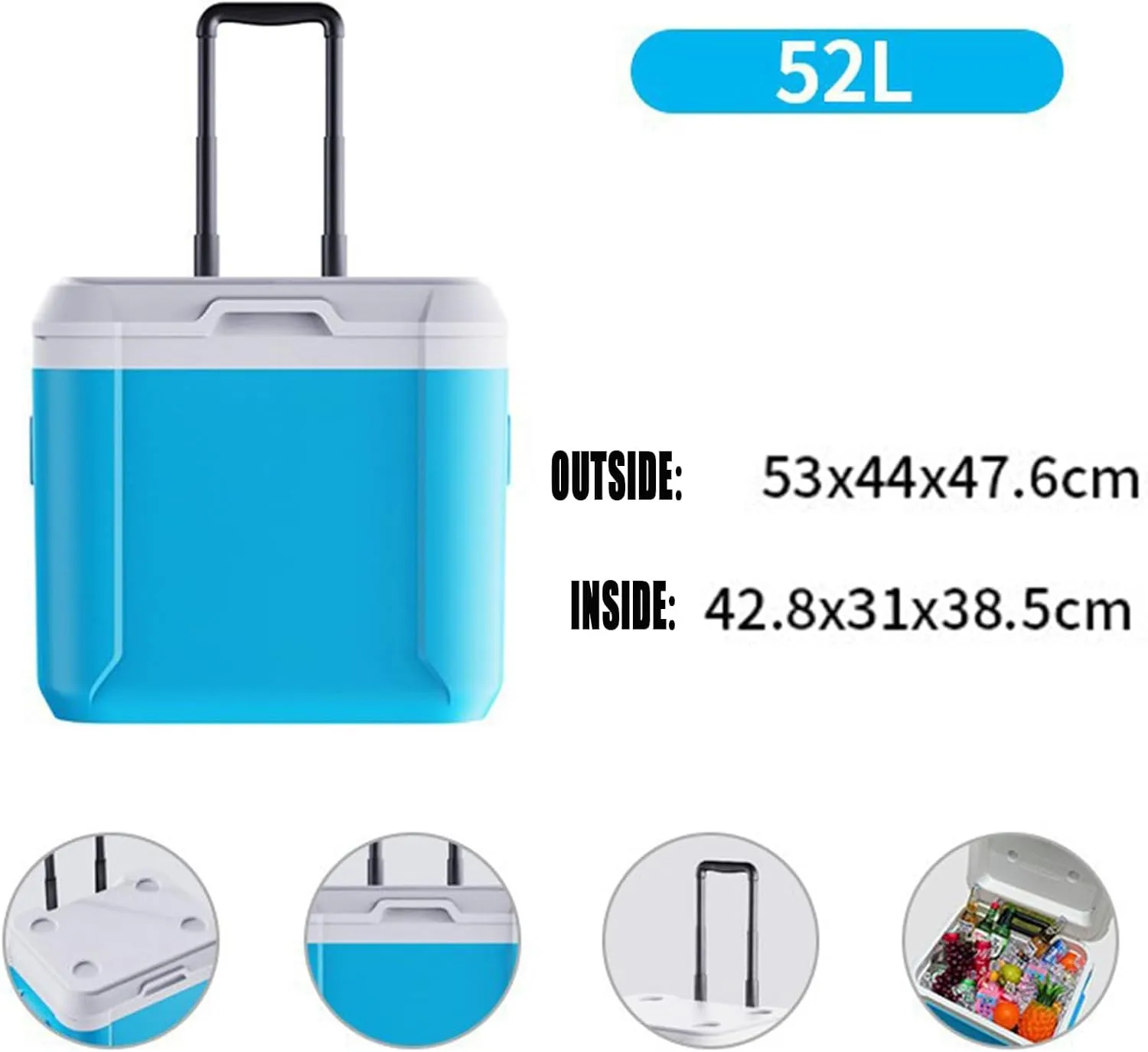 Car Camping Coolers for Aston Martin DB12/DBS/DBX/Valhalla/Valiant/Valkyrie/Valour, Leak Proof Cooler, Portable Lightweight Ice Chest Box, Compartments Waterproof Insulated Bag,A-Blue