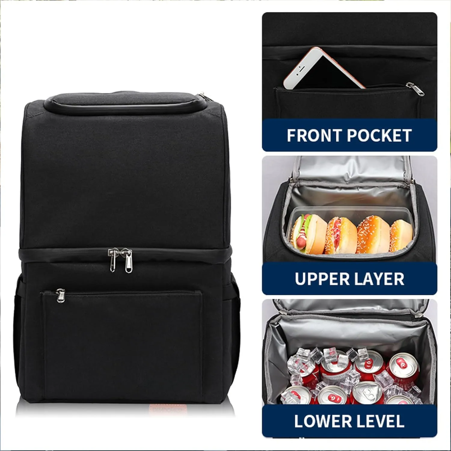 Car Camping Coolers for BMW 1 Series/2 Series/3 Series/4 Series/5 Series/7 Series, Waterproof Portable Cooler, Leak Proof Picnic Insulated Bag, Ultra-Light Premium Ice Chest Box,C-Gray