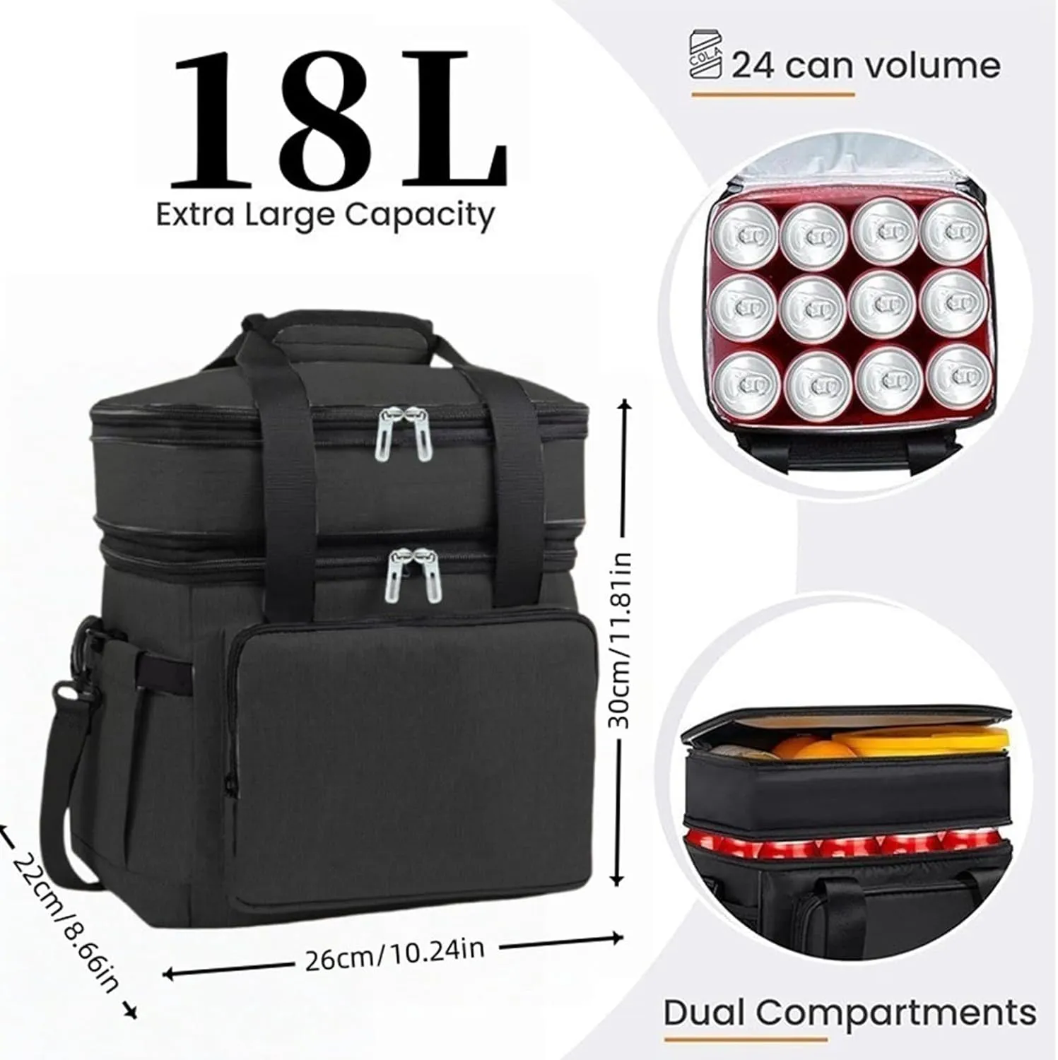 Car Camping Coolers for Citro?n C1/C2/C3/C4/C5/C4 Cactus/C4 Picasso/C5 Aircross, Leak Proof Cooler, Portable Lightweight Ice Chest Box, Compartments Waterproof Insulated Bag