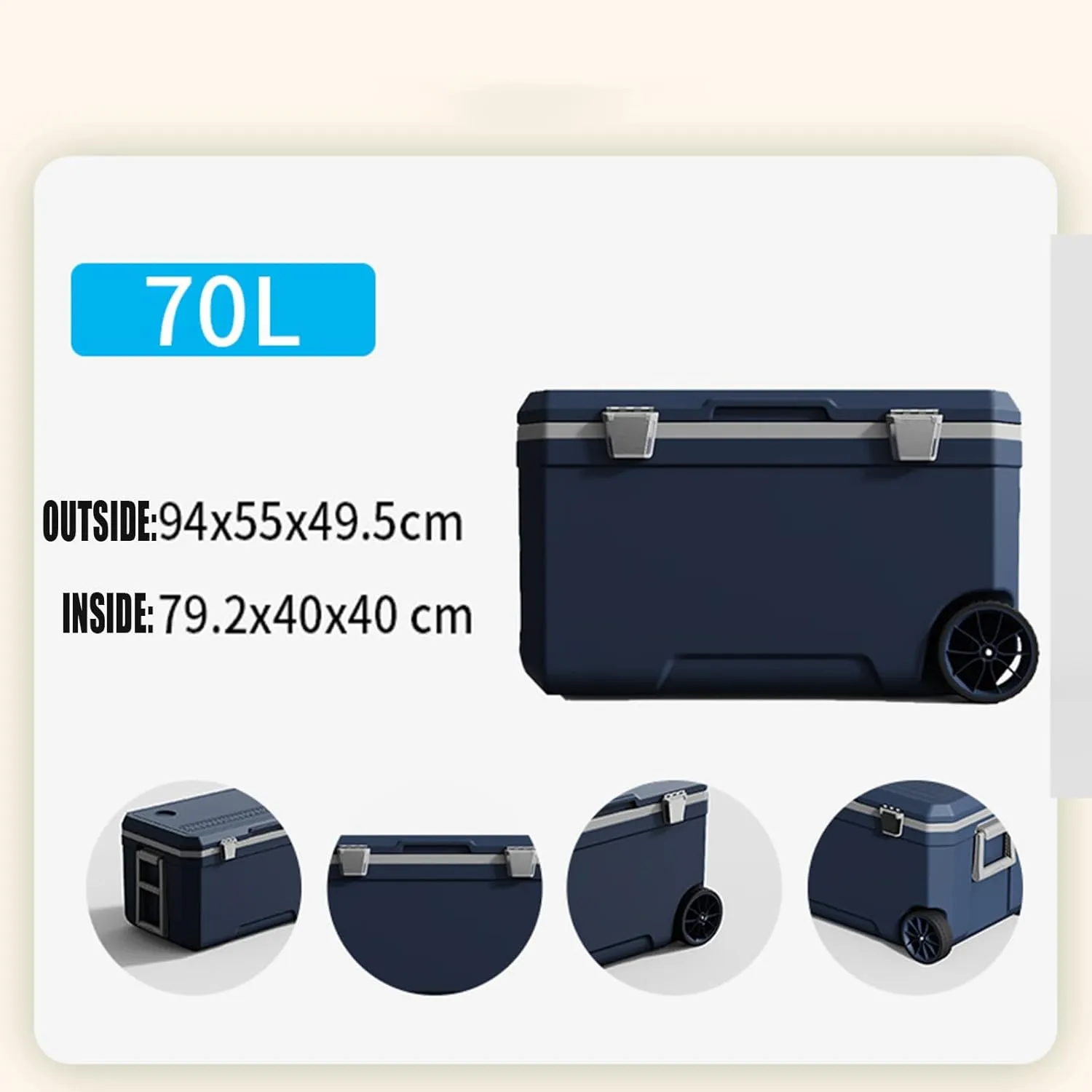 Car Camping Coolers for Volkswagen Golf/ID.3/ID.4/Polo/Beetle/Bora, Waterproof Portable Cooler, Leak Proof Picnic Insulated Bag, Ultra-Light Premium Ice Chest Box,C-Blue-120L