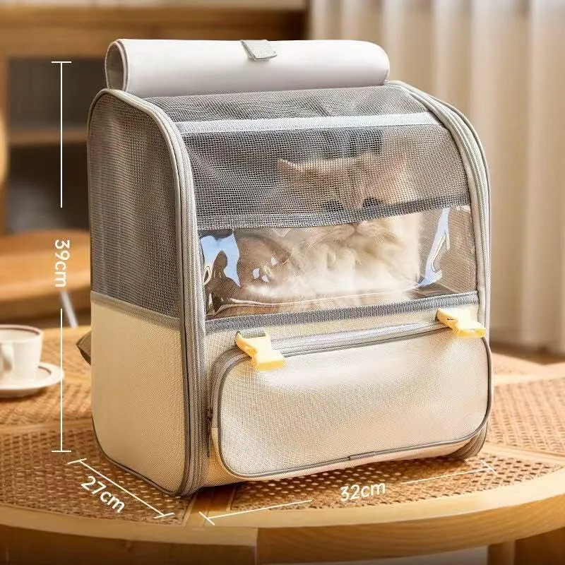 Car Cat Carrier for Jaguar, Pet Carrier Travel Bag for Small Medium Cats with Mesh Ventilation, Breathable Foldable for Airplane, Car, Vet Visits,Grey