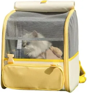 Car Cat Carrier for Toyota Kluger 2000-2019, Pet Carrier Travel Bag for Small Medium Cats with Mesh Ventilation, Breathable Foldable for Airplane, Car, Vet Visits,Yellow