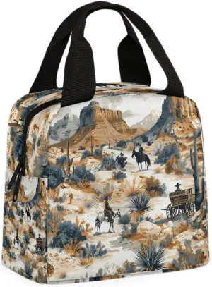 Carriage Desert Lunch Bag Tropical Desert Tote Lunch Bag Reusable Lunch Box Leakproof Cooler Bag