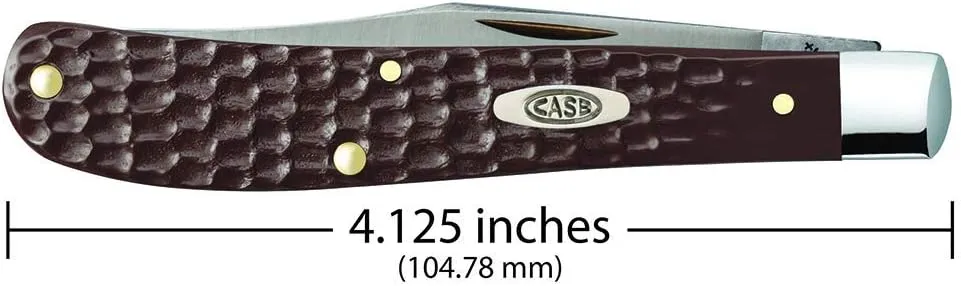 Case WR XX Pocket Knife Brown Synthetic Barehead Slimline Trapper Item #135 - (61048 SS) - Length Closed: 4 1/8 Inches