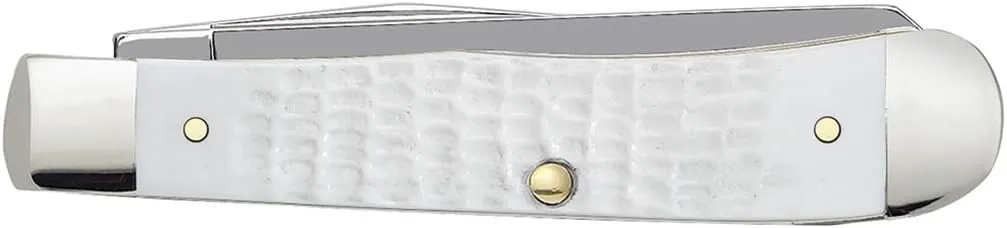 Case WR XX Pocket Knife Sparxx White Jigged Synthetic Trapper Item #60182 - (6254 SS) - Length Closed: 4 1/8 Inches