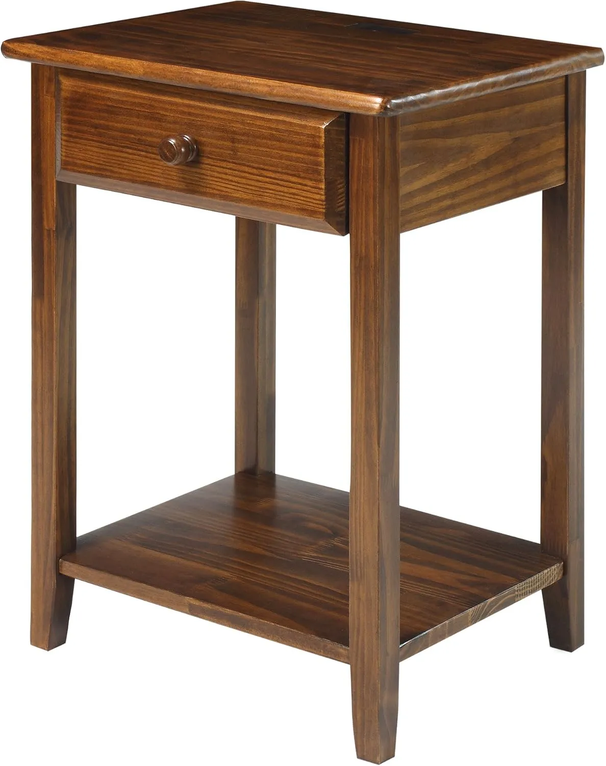 Casual Home USB Port Nightstand, Warm Brown (New)