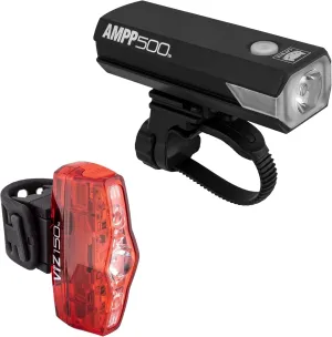 CATEYE - AMPP Rechargeable Headlight and ViZ USB Rechargeable Daytime Safety Light Combo Kit