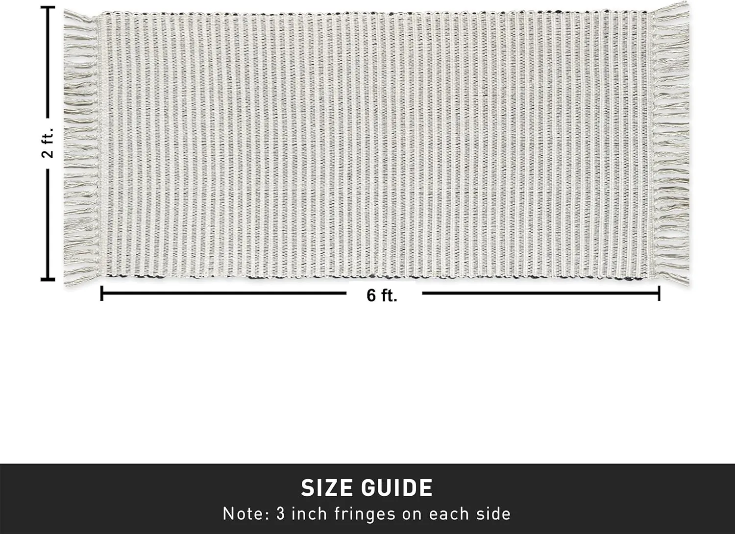 Chardin home Black & Ivory Providence Throw Rug 2x6 feet |Hand Woven Farmhouse Rug | Great in Kitchens entryways doormats Bathrooms Meditation Mat | Machine Washable & Reversible Cotton Rug