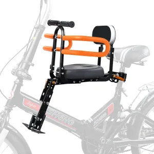 Child Bike Seat, Portable Retractable Foldable Front Mounted Kids Bike Seat, Suitable for Children 2~6 Years, Detachable Child Bike Seat Suitable for All Types of Bicycles