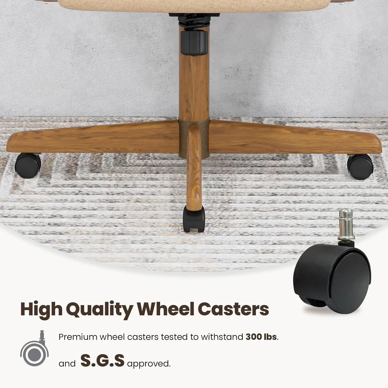 Chromcraft Douglas Set of 1 Casual Dining Chair Caster Swivel Tilt Dinning Chair Ultra Comfortable Sturdy Kitchen Chair with Rolling Wheels for Home Kitchen(Light Brown-Chestnut)