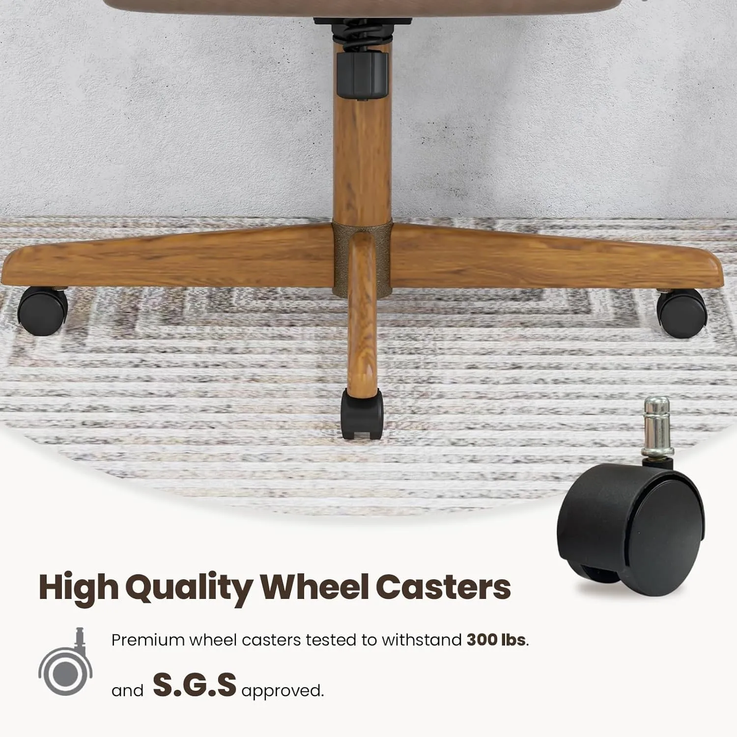 Chromcraft Douglas Set of 4 Casual Dining Chairs Caster Swivel Tilt Dinning Chairs Ultra Comfortable Sturdy Kitchen Chairs with Rolling Wheels for Home Kitchen(Mocha-Chestnut)