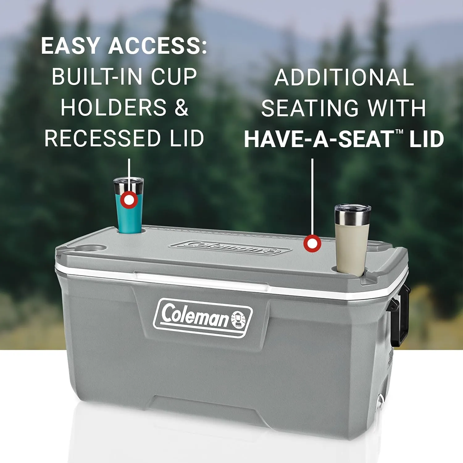 Coleman Classic Series Insulated Portable Cooler, Leak-Resistant Outdoor Hard Cooler Keeps Ice up to 5 Days, 52/70/120/150 Quart