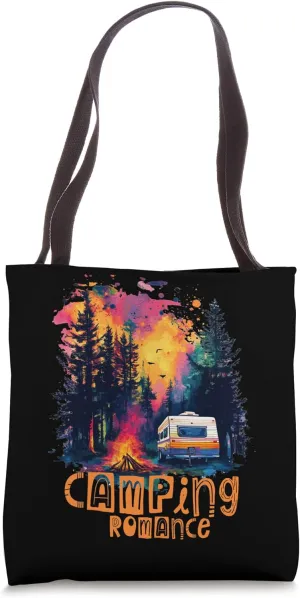 Colorful Artistic Caravan Camping Romance Camp Life Camper Tote Bag