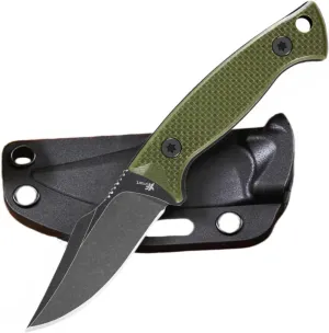 Compact 2.4' Fixed-blade Neck Knife With Razor-sharp D2 Stainless Steel, Dark Stonewash Finish, K Sheath, Belt Mount, And Superior G-10 Handle Scales For Comfortable, Convenient Carry(Green)