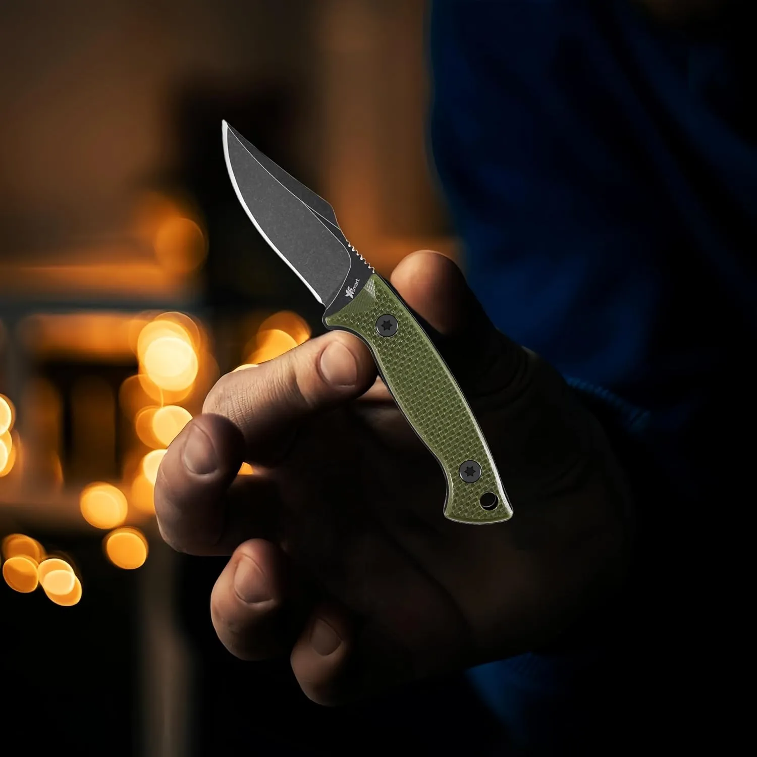 Compact 2.4' Fixed-blade Neck Knife With Razor-sharp D2 Stainless Steel, Dark Stonewash Finish, K Sheath, Belt Mount, And Superior G-10 Handle Scales For Comfortable, Convenient Carry(Green)