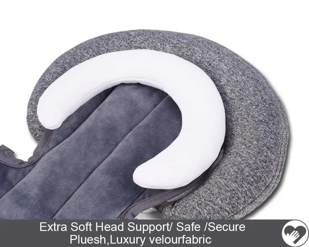 COOLBEBE New 2-in-1 Babybody Supports for Baby Newborn Infants - Extra Soft Stroller Cushion Pads Car Seat Insert, Perfect for Carseats, Strollers, Swings, Grey