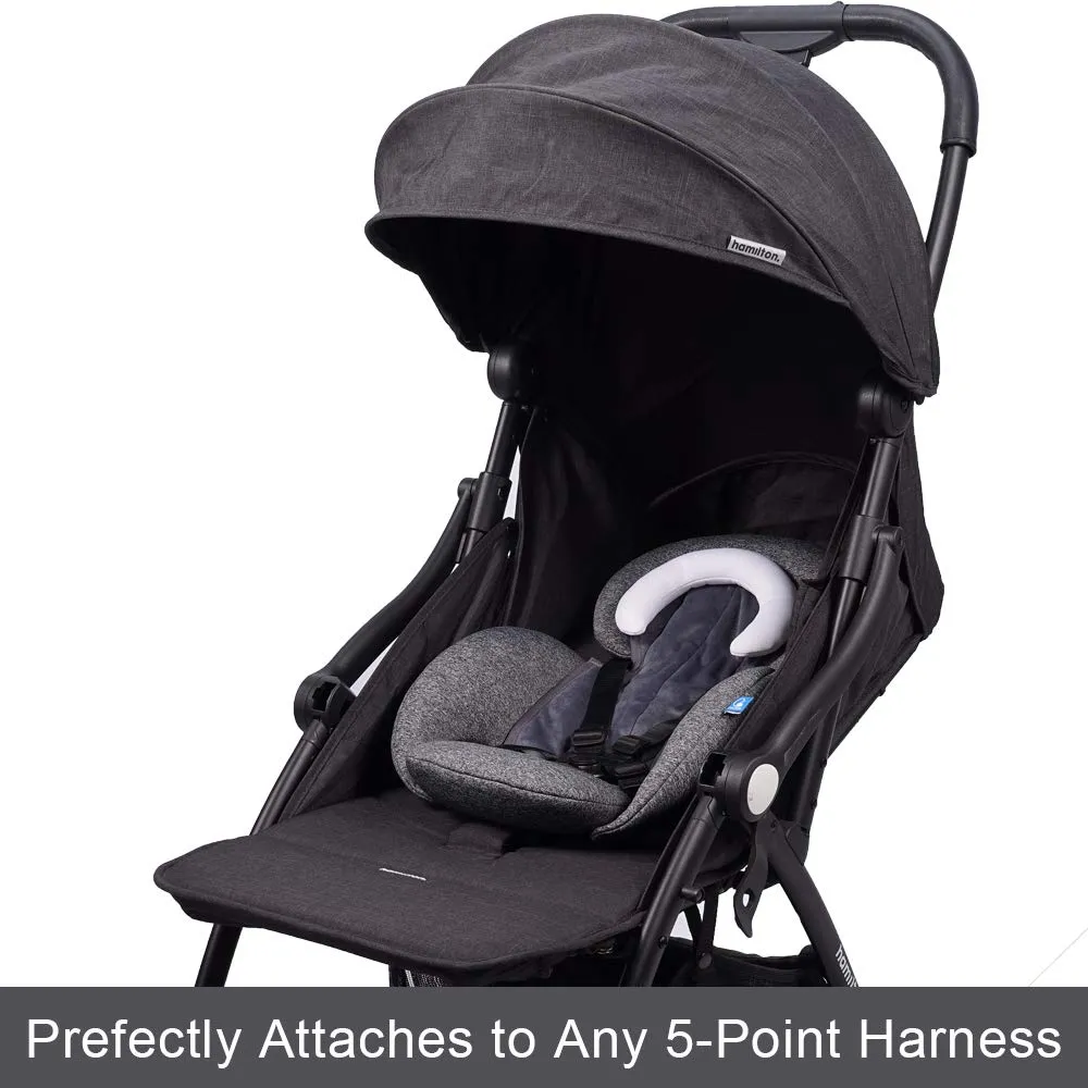 COOLBEBE New 2-in-1 Babybody Supports for Baby Newborn Infants - Extra Soft Stroller Cushion Pads Car Seat Insert, Perfect for Carseats, Strollers, Swings, Grey