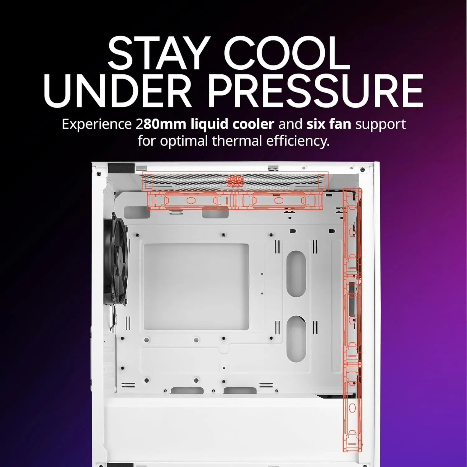 Cooler Master Elite 301 Lite White Micro-ATX High Airflow Minimalist PC Case, 365mm GPU Max, Compatible RTX 5080|RX 7090 XT, 280mm AIO Max, Type C, Tempered Glass, 120mm PWM Fan, Intakes Grill