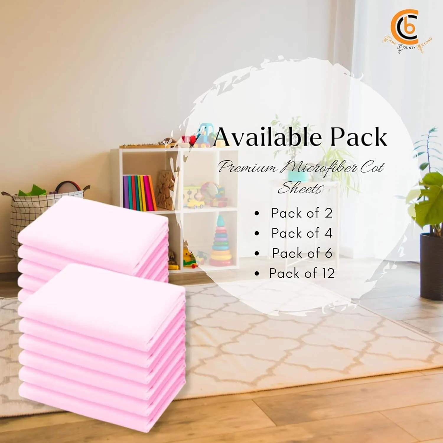 Cot Sheets for Toddler and Preschool - Daycare/Pre-School Cot Sheet - Corner Elastic Loops - Cot Bed Fitted Sheet - Poly Cotton Surface Pack of 6 (22" W X 52" L) - Pink