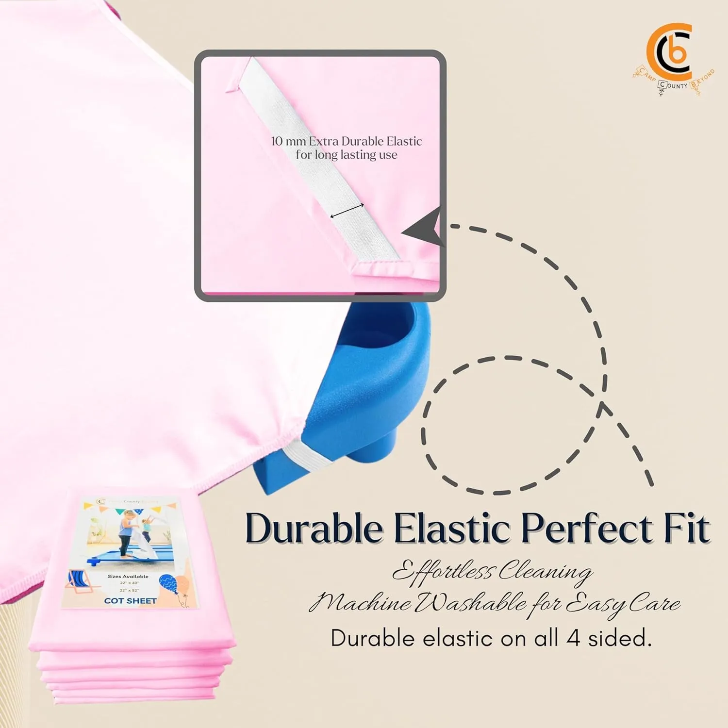 Cot Sheets for Toddler and Preschool - Daycare/Pre-School Cot Sheet - Corner Elastic Loops - Cot Bed Fitted Sheet - Poly Cotton Surface Pack of 6 (22" W X 52" L) - Pink