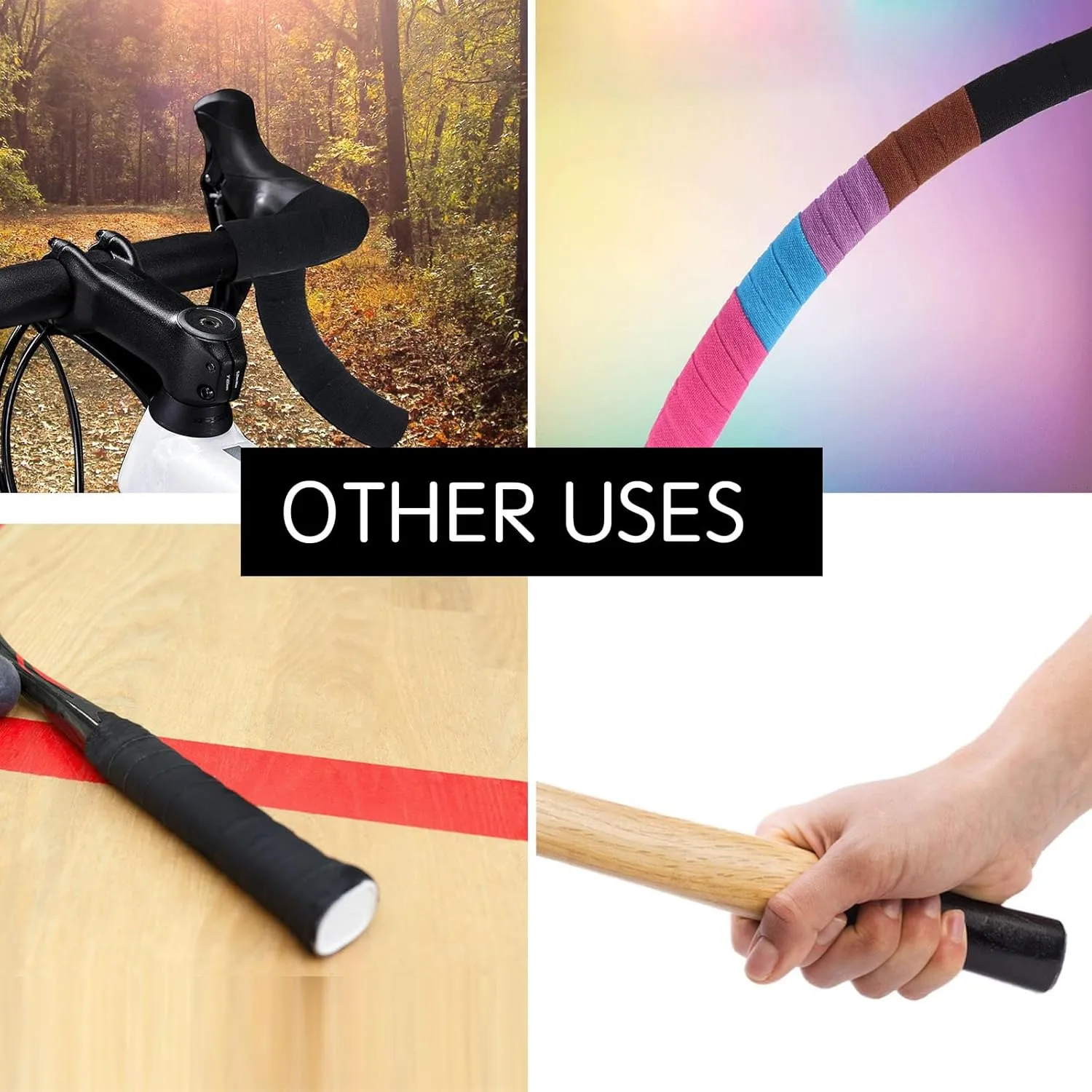 Cotton Cloth Tape, 82ft Roll (Grip Tape for Lyra Hoop, Trapeze and Bike Handlebars) (Black2)