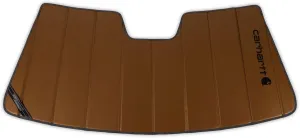 Covercraft Carhartt UVS100 Custom Sunscreen | Fits 2019-2025 Chevrolet Silverado/GMC Sierra 1500, 2020-2025 Silverado/Sierra 2500/3500 | Carhartt Brown