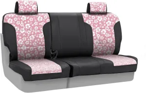 Coverking Custom Fit Rear 60/40 Bench Seat Cover for Select Jeep Wrangler Models - Neoprene (Hawaiian Pink With Black Sides)