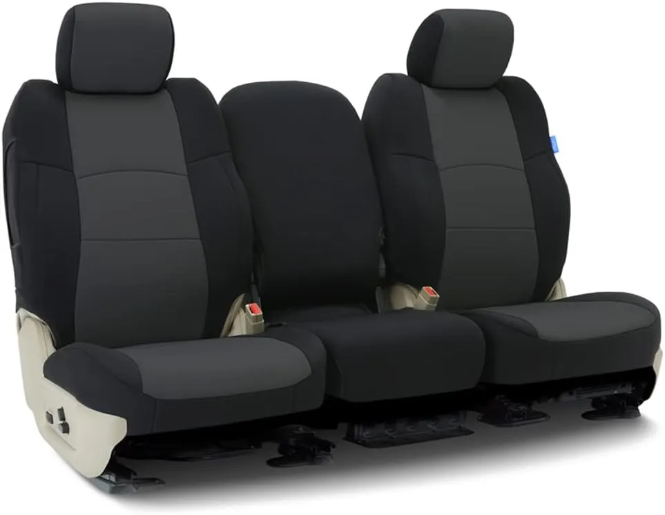 Coverking Custom Fit Seat Cover Designed for Select Subaru Models: 1 Row, Neosupreme Fabric, Charcoal with Black Sides