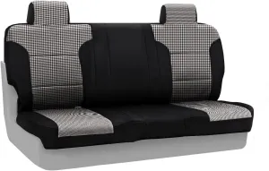 Coverking Front Solid Bench Custom Fit Seat Cover for Select Ford Models - Neosupreme (Houndstooth with Black Sides)