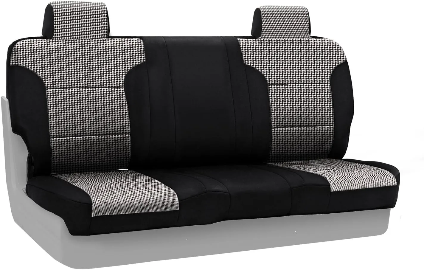 Coverking Front Solid Bench Custom Fit Seat Cover for Select Ford Models - Neosupreme (Houndstooth with Black Sides)