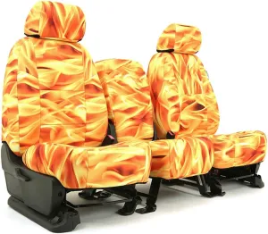 Coverking Neosupreme Designer Flame Solid, Rear 40/60 Split Back with Solid Bottom for 2017-2019 Toyota CH-R Model
