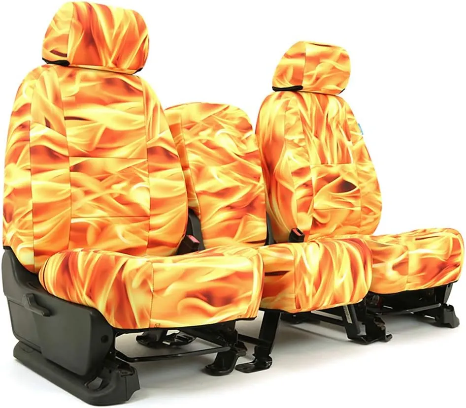 Coverking Neosupreme Designer Flame Solid, Rear 40/60 Split Back with Solid Bottom for 2017-2019 Toyota CH-R Model