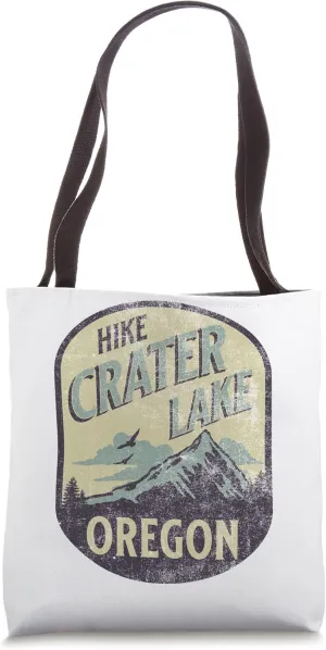 Crater Lake Oregon Nature Hike Mountain Outdoors Vintage Tote Bag