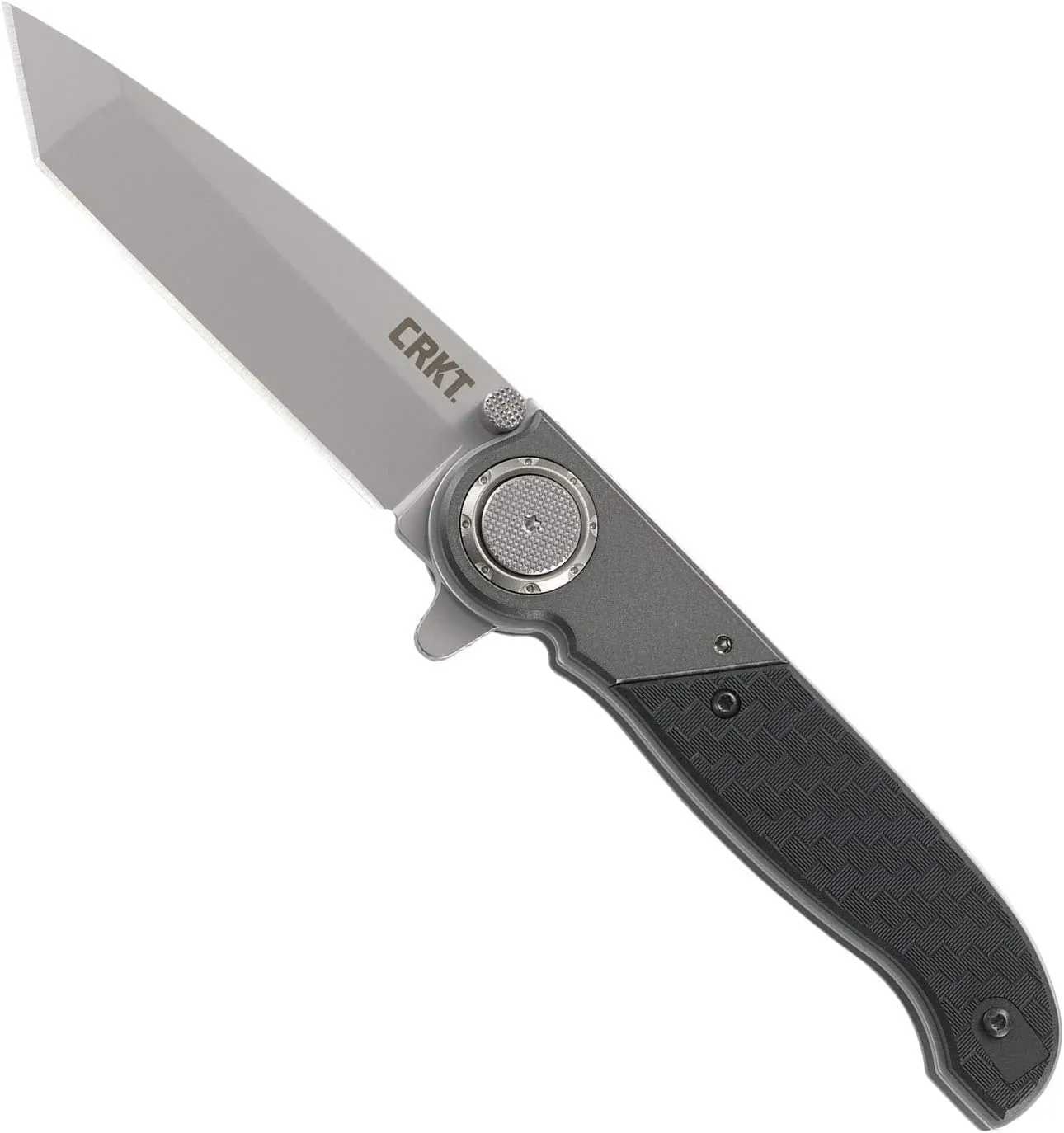 CRKT M40-02 EDC Folding Pocket Knife: Compact Everyday Carry, Bead Blast Blade, Flipper Open, Deadbolt Lock, Aluminum & Glass Reinforced Nylon Handle, Reversible Pocket Clip