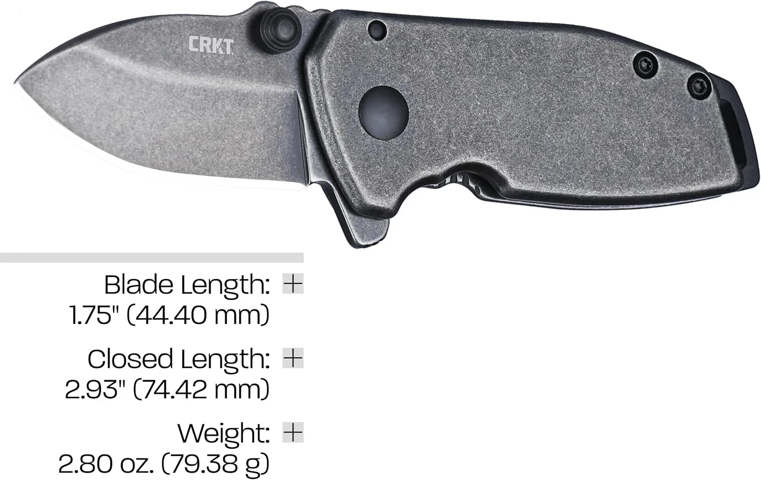 CRKT Squid Compact Everyday Carry Assisted Folding Knife with Frame Lock: Stainless Steel Plain Edge Blade, Stainless Steel Handle, Pocket Clip, 2485K