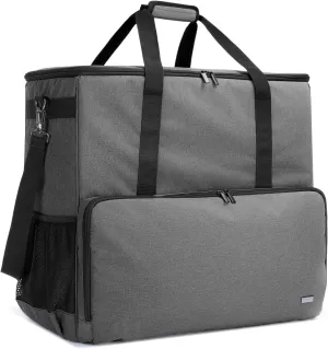 CURMIO Desktop Carrying Case, PC Tower Travel Bag with Shoulder Strap On the Go, Bag Only, Gray