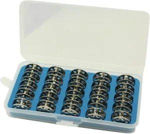 Cutex Pack of 25 Consew 205RB, 206RB Bobbins with Storage Case