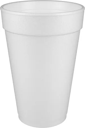 Dart® Insulated Foam Drinking Cups, White, 16 Oz, Box Of 1,000 Cups