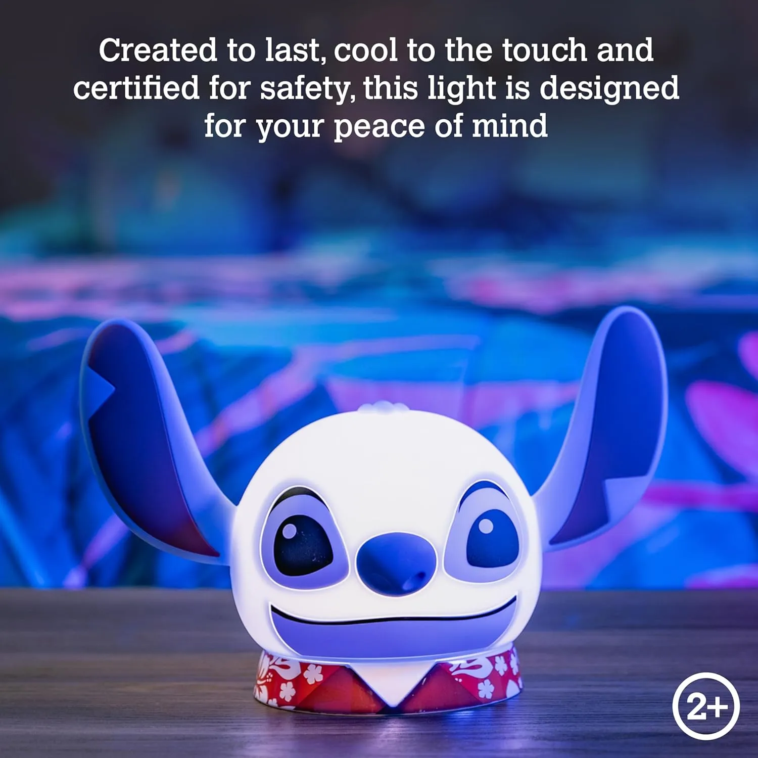 Disney Lilo and Stitch Squish Light, Night Light for Kids, USB Lamp, Battery Operated, Dimmable, Ideal for Bedroom, Playroom, Living Room, and More, 83063