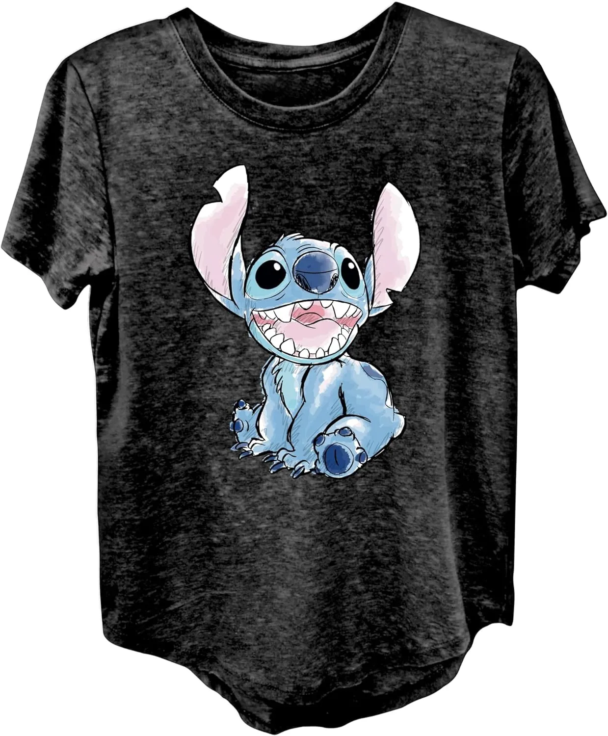 Disney Women’s Juniors Lilo and Stitch T-Shirt - Ladies Classic Stitch Fashion Tee Lilo and Stitch