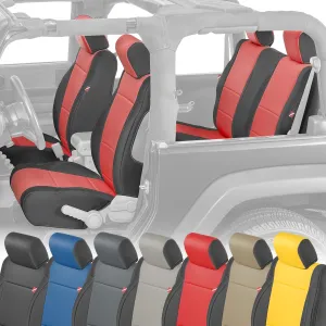 Diver Down Neoprene Seat Cover Set - Fits Jeep JK 2007-2018 Wrangler - Front and Back Seat Set - Waterproof Custom Fit Seat Covers - Soft Padded Thermal Resistant Cushion - (Red, 2DR, 07-10)