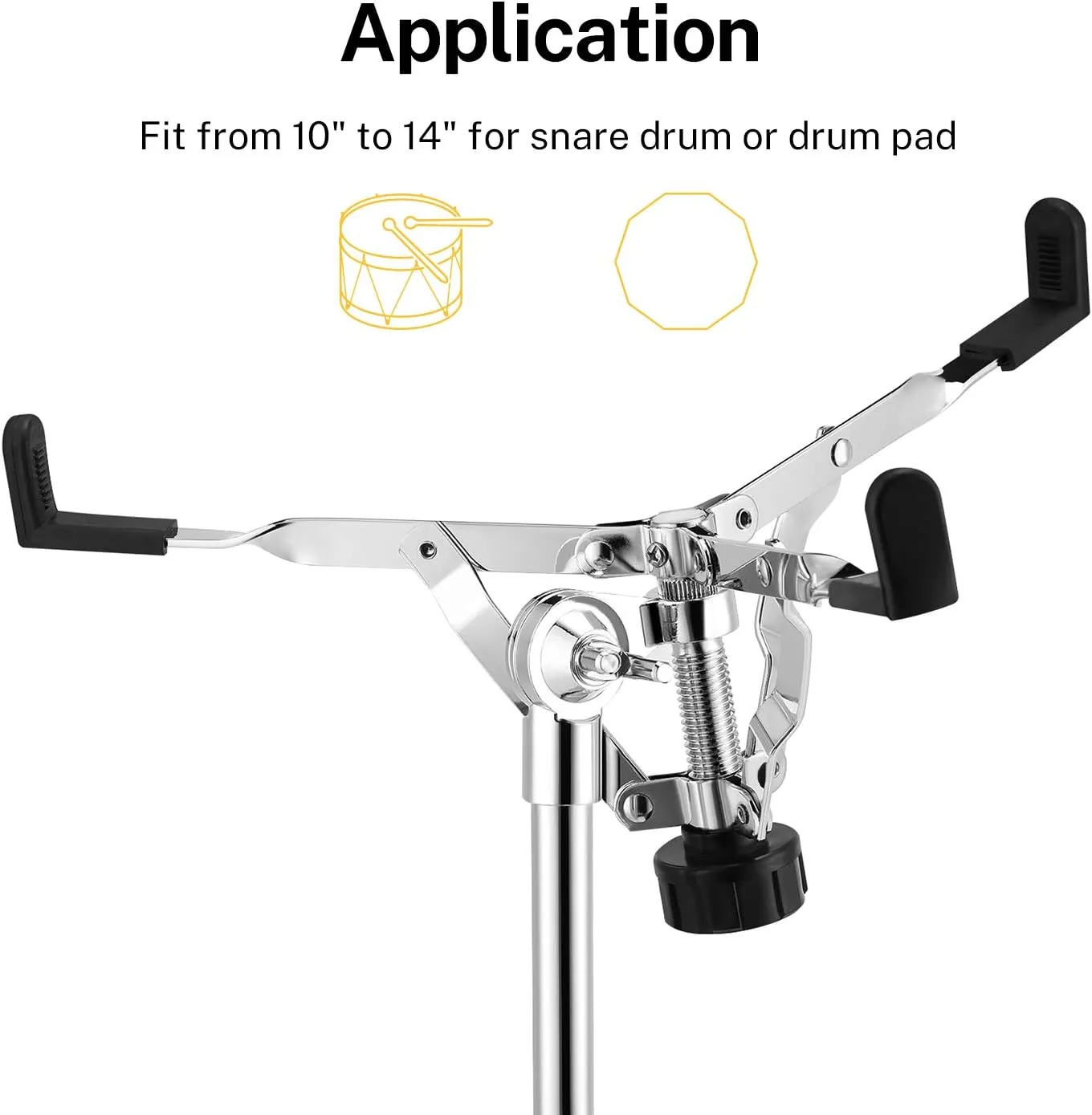 Donner Snare Drum Stand, Adjustable Snare Stand Double Braced Extended with Drum Stick Holder Fit 10''-14'' Dia Drums, Drum Pads, Height Range 26-40 Inches